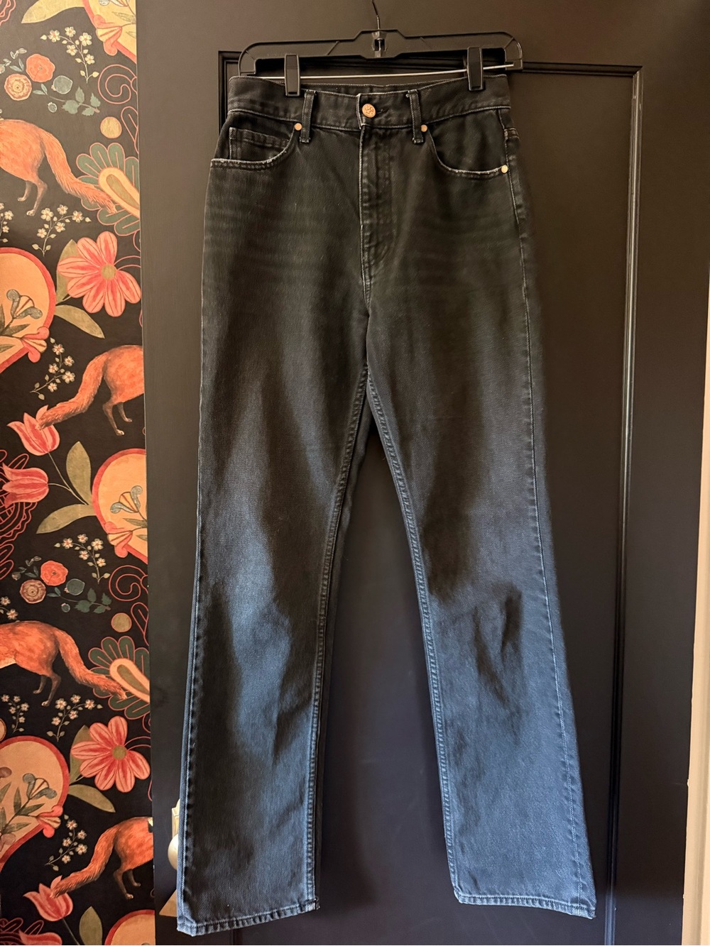 Ulla Johnson The Agnes Jean in Black Smoke Size 26 Made in USA Straight Leg Slim - Picture 2 of 15
